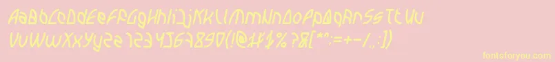 INTERPLANETARY Italic Font – Yellow Fonts on Pink Background