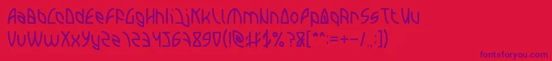 INTERPLANETARY Light Font – Purple Fonts on Red Background