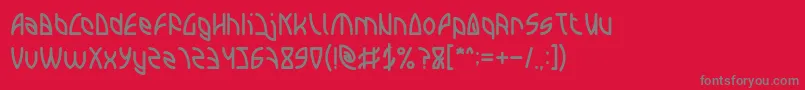 フォントINTERPLANETARY – 赤い背景に灰色の文字