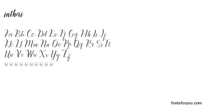 Czcionka Inthai – alfabet, cyfry, specjalne znaki