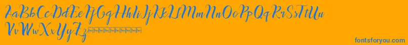 inthai Font – Blue Fonts on Orange Background