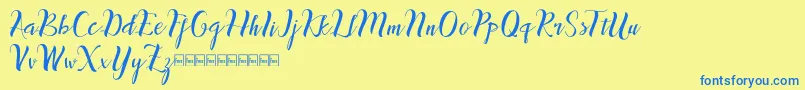 inthai Font – Blue Fonts on Yellow Background
