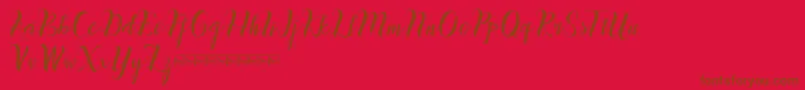 inthai-Schriftart – Braune Schriften auf rotem Hintergrund