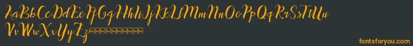 inthai-Schriftart – Orangefarbene Schriften auf schwarzem Hintergrund