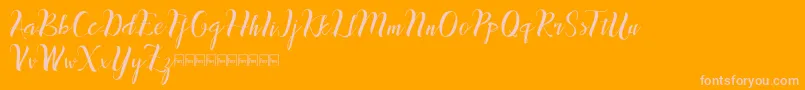 inthai-Schriftart – Rosa Schriften auf orangefarbenem Hintergrund