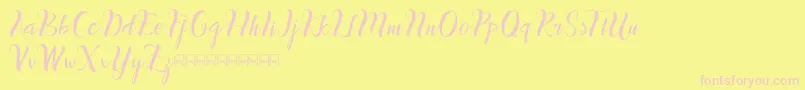 inthai-fontti – vaaleanpunaiset fontit keltaisella taustalla