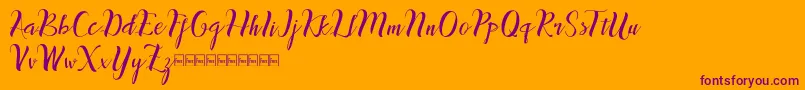 inthai Font – Purple Fonts on Orange Background