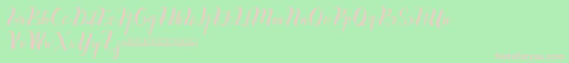 inthai Font – Pink Fonts on Green Background