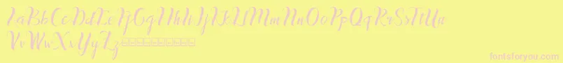 inthai Font – Pink Fonts on Yellow Background