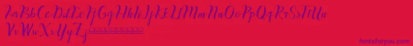 inthai-Schriftart – Violette Schriften auf rotem Hintergrund
