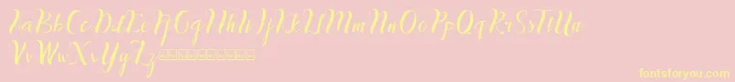 inthai Font – Yellow Fonts on Pink Background