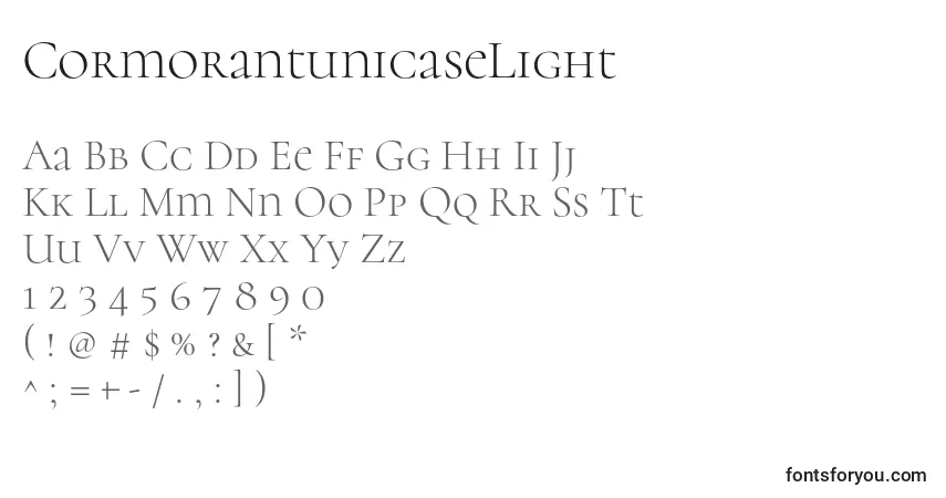 Schriftart CormorantunicaseLight – Alphabet, Zahlen, spezielle Symbole