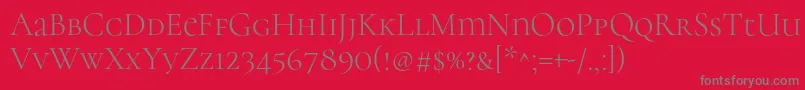 CormorantunicaseLight Font – Gray Fonts on Red Background