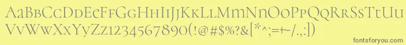 CormorantunicaseLight Font – Gray Fonts on Yellow Background