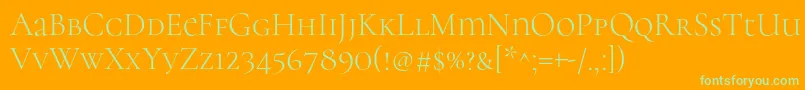 CormorantunicaseLight Font – Green Fonts on Orange Background