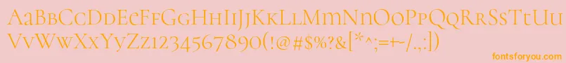 CormorantunicaseLight Font – Orange Fonts on Pink Background