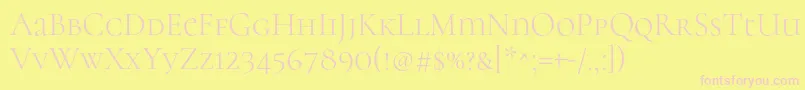 CormorantunicaseLight Font – Pink Fonts on Yellow Background