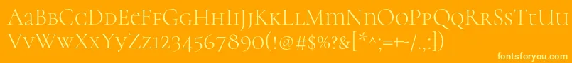 CormorantunicaseLight Font – Yellow Fonts on Orange Background