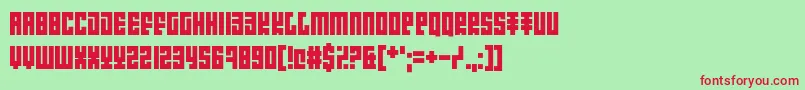 Czcionka Introducing Pretentiousness – czerwone czcionki na zielonym tle