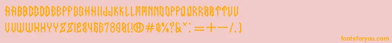inumocca belut Listrik full version Font – Orange Fonts on Pink Background