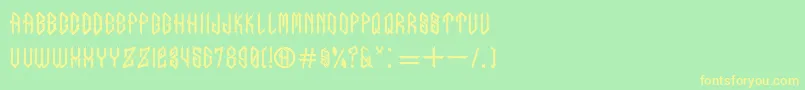 inumocca belut Listrik full version Font – Yellow Fonts on Green Background