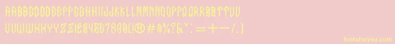 inumocca belut Listrik full version Font – Yellow Fonts on Pink Background