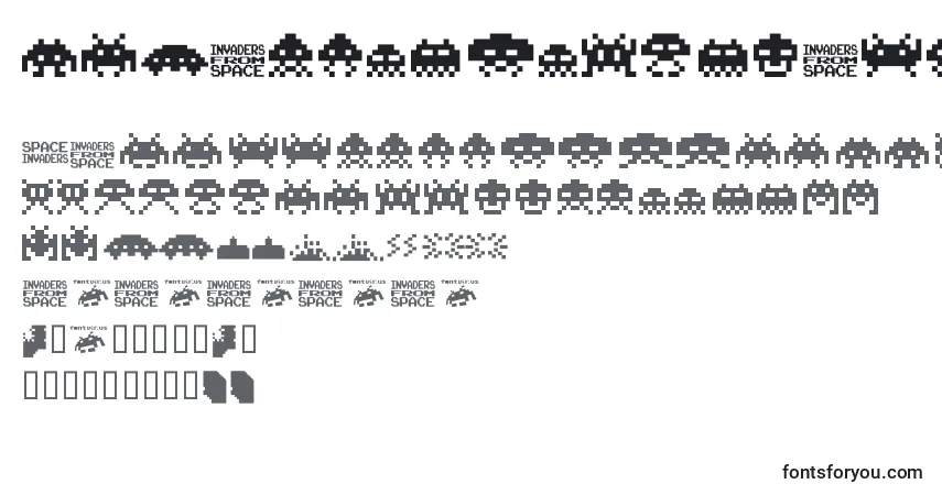 Schriftart Invaders from space fontvir us – Alphabet, Zahlen, spezielle Symbole