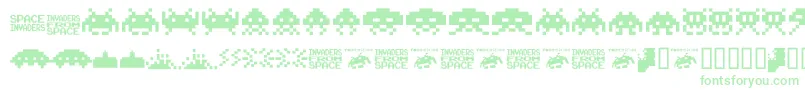 Weitere Informationen zur invaders from space fontvir us-Schriftart invaders from space fontvir us-Schriftart – Grüne Schriften auf weißem Hintergrund