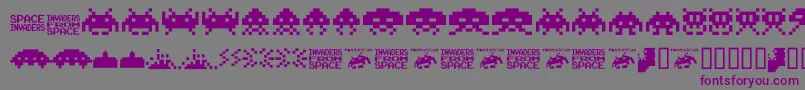 Шрифт invaders from space fontvir us – фиолетовые шрифты на сером фоне