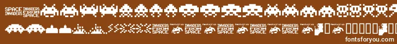 invaders from space fontvir us Font – White Fonts on Brown Background