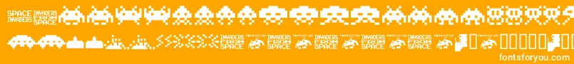 フォントinvaders from space fontvir us – オレンジの背景に白い文字