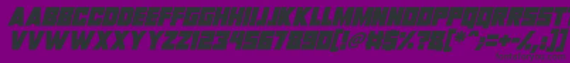 Шрифт Invasion 2028 Italic – чёрные шрифты на фиолетовом фоне
