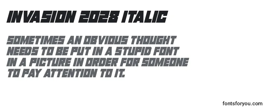 Schriftart Invasion 2028 Italic
