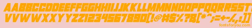 Invasion 2028 Italic Font – Orange Fonts on Pink Background