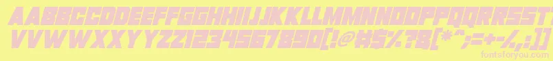 Invasion 2028 Italic Font – Pink Fonts on Yellow Background