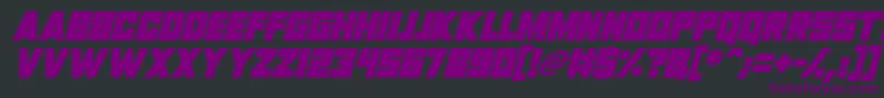 Invasion 2028 Italic Font – Purple Fonts on Black Background