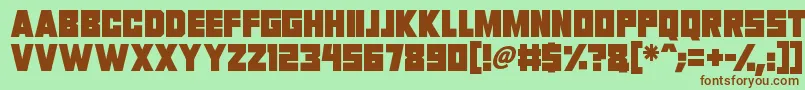 Invasion 2028 Font – Brown Fonts on Green Background