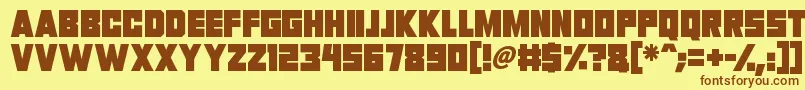 Invasion 2028 Font – Brown Fonts on Yellow Background