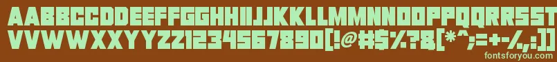 Invasion 2028-fontti – vihreät fontit ruskealla taustalla