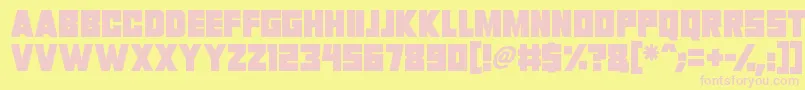 Invasion 2028-fontti – vaaleanpunaiset fontit keltaisella taustalla