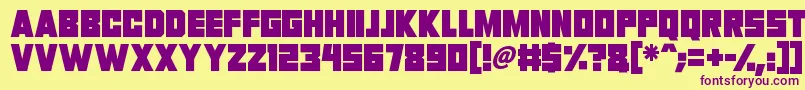 Invasion 2028 Font – Purple Fonts on Yellow Background