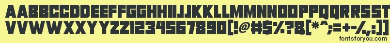 Шрифт Invasion 2028 – чёрные шрифты на жёлтом фоне