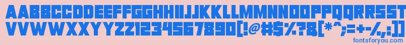フォントInvasion 2028 – ピンクの背景に青い文字