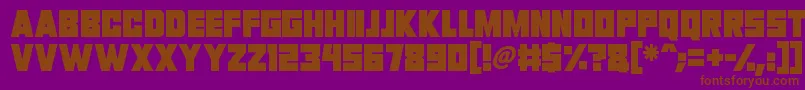 Invasion 2028-fontti – ruskeat fontit violetilla taustalla