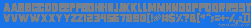 Invasion 2028-fontti – harmaat kirjasimet sinisellä taustalla