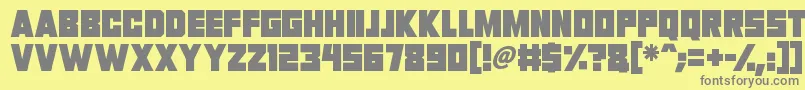 Invasion 2028-fontti – harmaat kirjasimet keltaisella taustalla
