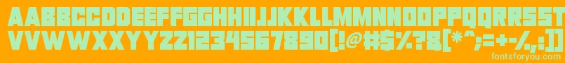 Invasion 2028 Font – Green Fonts on Orange Background