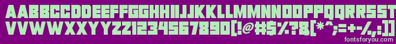 Invasion 2028-fontti – vihreät fontit violetilla taustalla