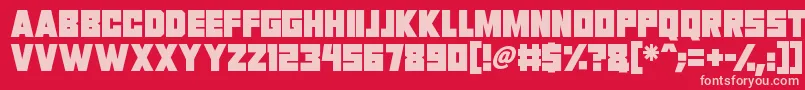 Invasion 2028-fontti – vaaleanpunaiset fontit punaisella taustalla