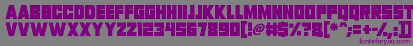 フォントInvasion 2028 – 紫色のフォント、灰色の背景